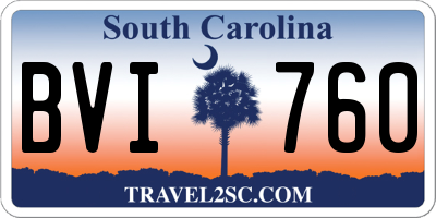 SC license plate BVI760