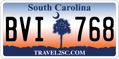 SC license plate BVI768