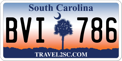 SC license plate BVI786