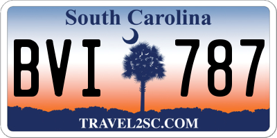 SC license plate BVI787
