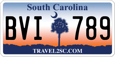 SC license plate BVI789