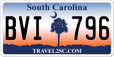 SC license plate BVI796