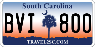 SC license plate BVI800