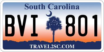 SC license plate BVI801