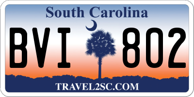 SC license plate BVI802