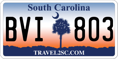 SC license plate BVI803