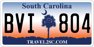 SC license plate BVI804