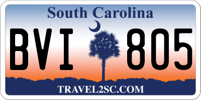 SC license plate BVI805