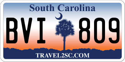 SC license plate BVI809