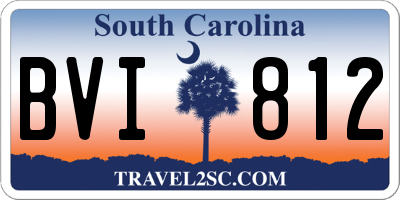 SC license plate BVI812