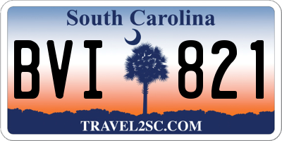 SC license plate BVI821