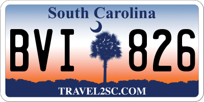 SC license plate BVI826