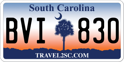 SC license plate BVI830
