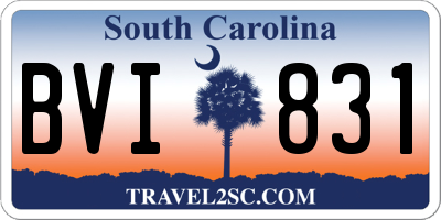 SC license plate BVI831