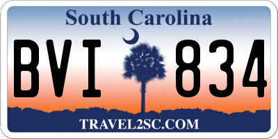 SC license plate BVI834
