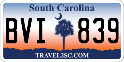 SC license plate BVI839