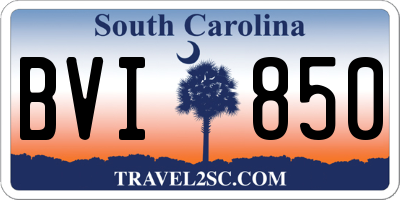 SC license plate BVI850