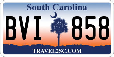 SC license plate BVI858