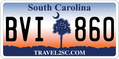 SC license plate BVI860