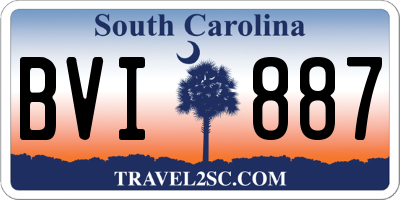 SC license plate BVI887