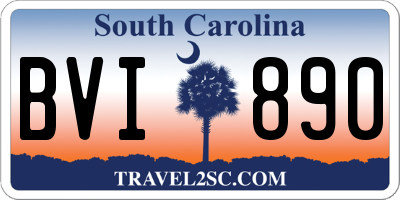 SC license plate BVI890