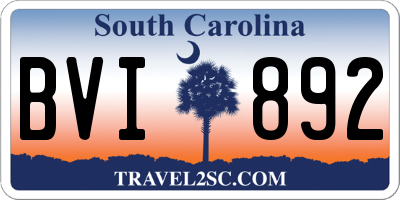 SC license plate BVI892
