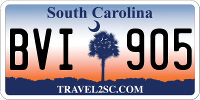 SC license plate BVI905