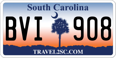 SC license plate BVI908