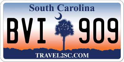 SC license plate BVI909