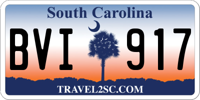 SC license plate BVI917