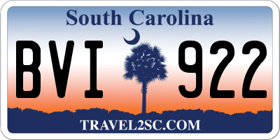 SC license plate BVI922