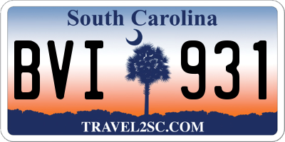 SC license plate BVI931