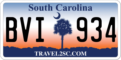 SC license plate BVI934