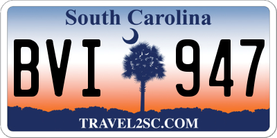 SC license plate BVI947