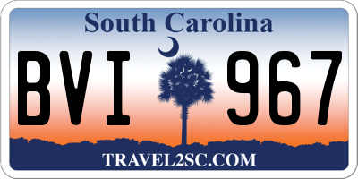 SC license plate BVI967