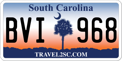 SC license plate BVI968