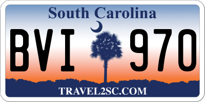 SC license plate BVI970