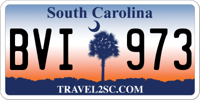 SC license plate BVI973