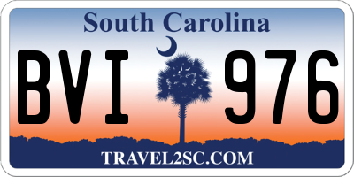 SC license plate BVI976