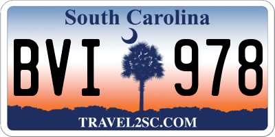 SC license plate BVI978