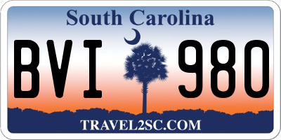 SC license plate BVI980