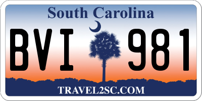 SC license plate BVI981