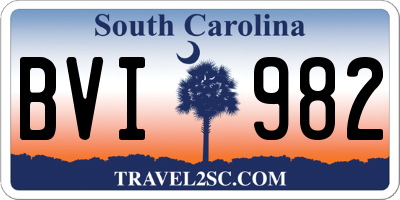 SC license plate BVI982