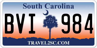 SC license plate BVI984
