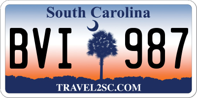 SC license plate BVI987
