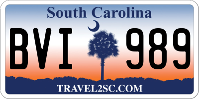 SC license plate BVI989