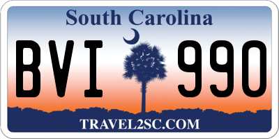 SC license plate BVI990