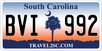 SC license plate BVI992