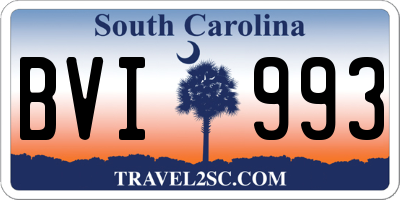 SC license plate BVI993