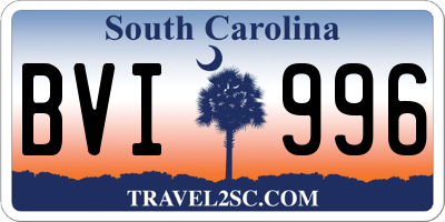 SC license plate BVI996
